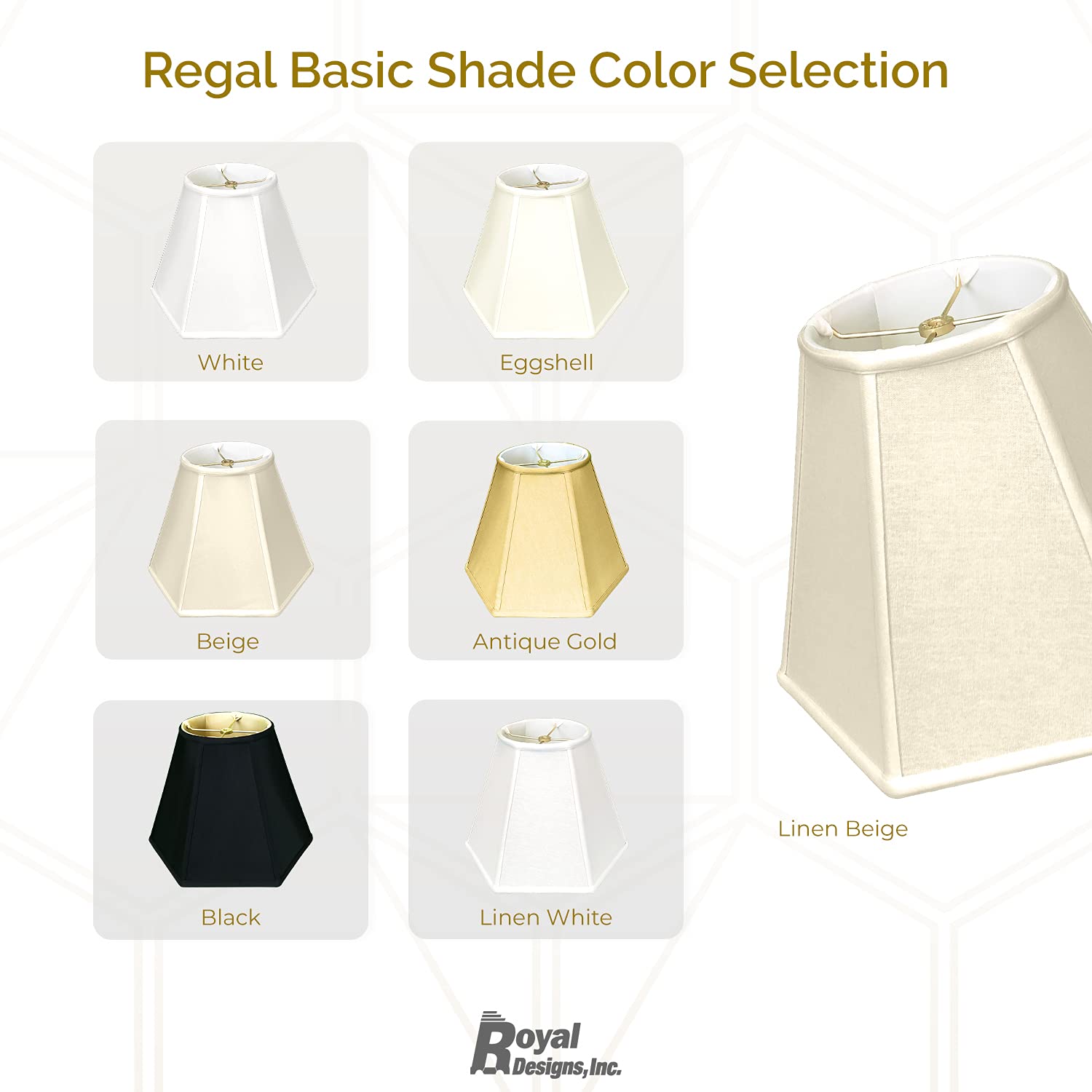 Royal Designs Bs-733-14Bg Hexagon Basic Lamp Shade, 7 X 14 X 11, Beige