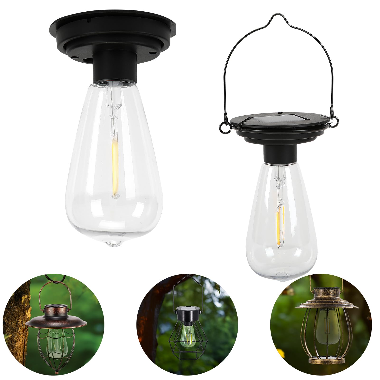 Replacement Solar Light Parts-Solar Lanterns Outdoor Waterproof Two Sizes For Versatile Switching 2 Pack They Can Serve As Accessories Or Stand Alone As Lanterns