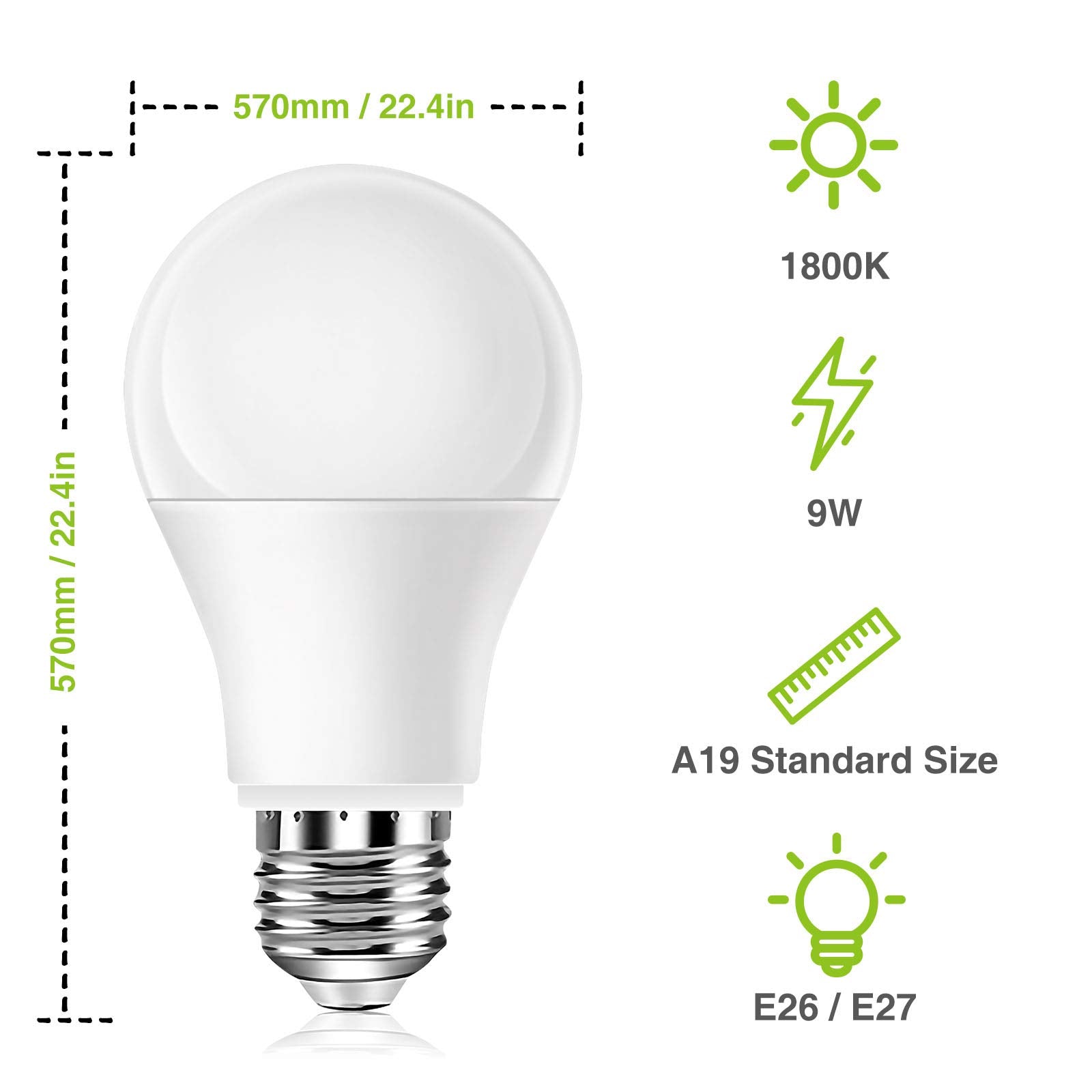 Neporal 9W Night Light Bulbs, Blue Light Blocking Sleep Light Bulbs 1800K, Gentle On Eyes For Sleep And Reading, Soft Warm Light