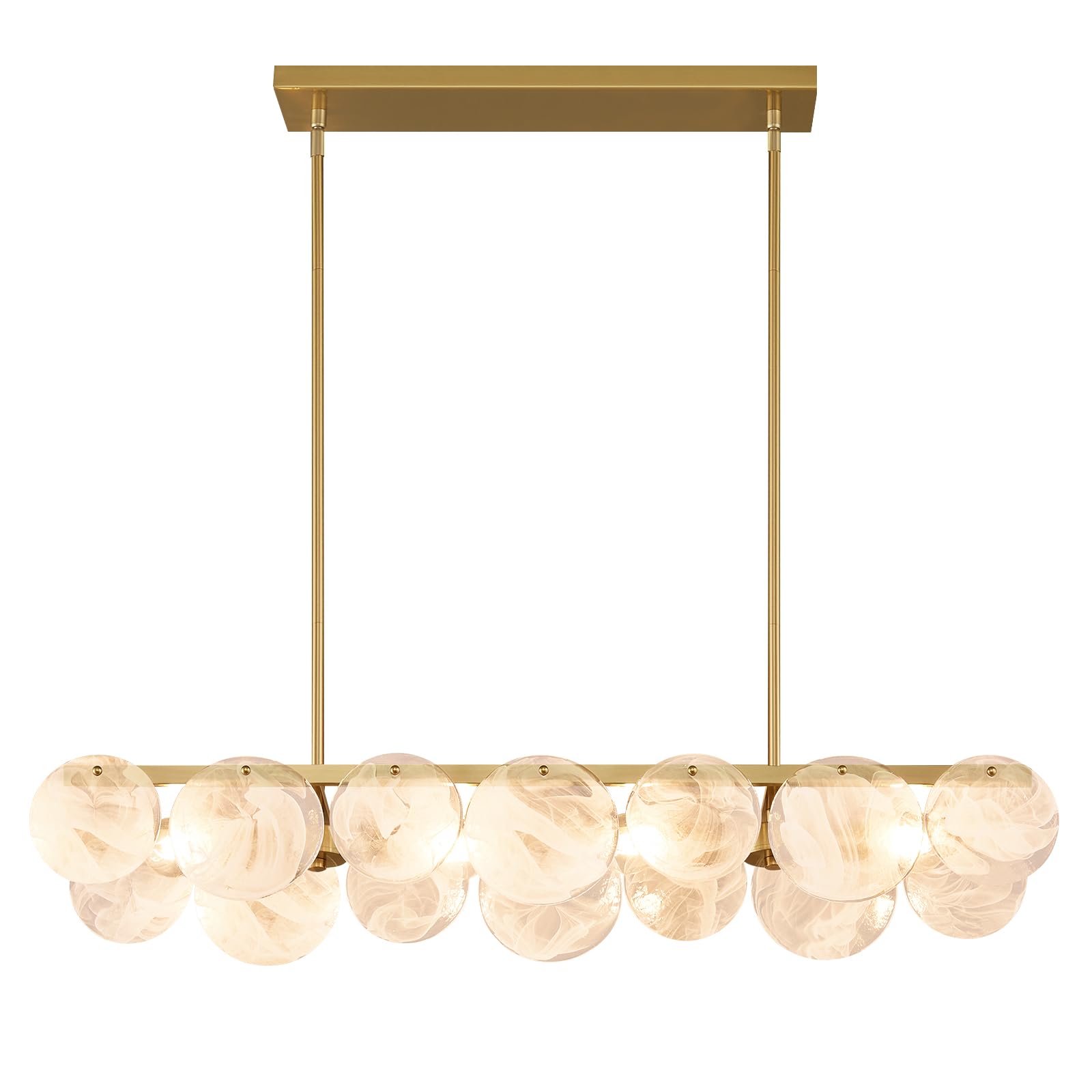 Dnshjue Modern Chandelier - Glass Pendant Light for Dining Room, Living Room, Kitchen Island,Bedroom (A-4 Light 38.2)