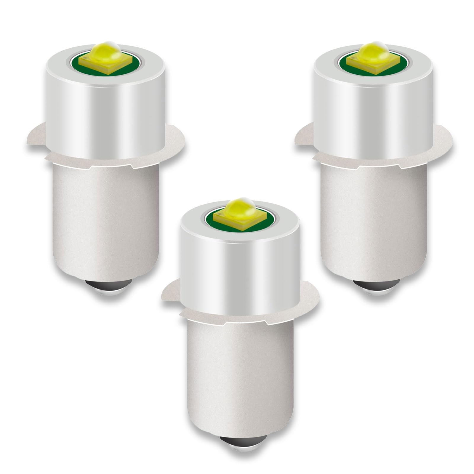3 Pack Led Flashlight Bulb Replacement Led Bulbs For Conversion Kit 18V 12V 19.2V 6-24 Volt 3W 247Lm Pr2 P13.5S Led Bulb Upgrade