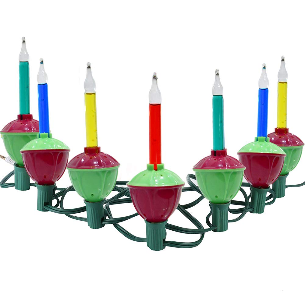 GOOTHY Multicolor Christmas Bubble Lights Set, 11Ft String Lights, 8 Glass C7/E12 Base, UL Listed for Holiday Decor