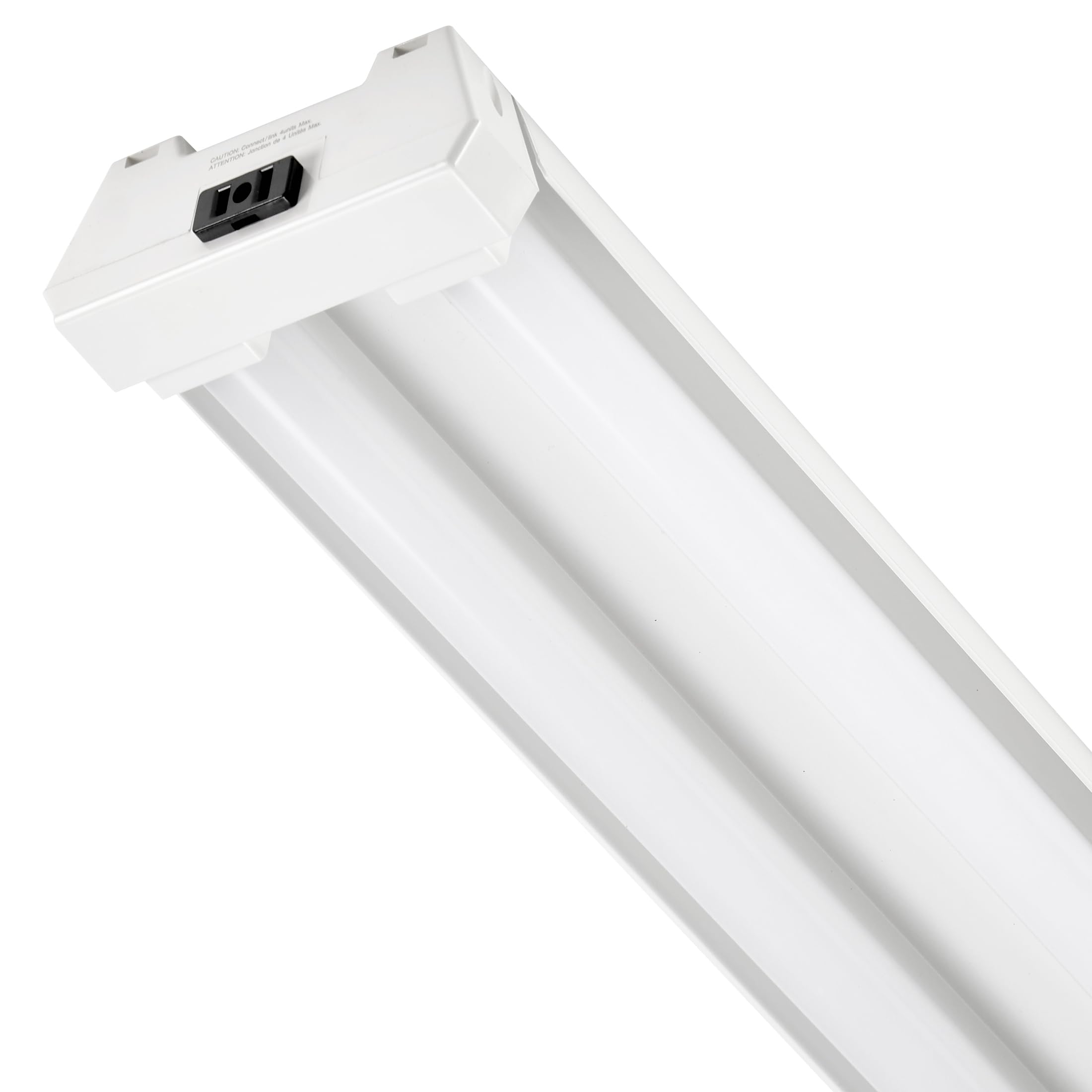 Maxxima LED Shop Light Fixture, 20W, 2000 Lumens, 5000K Daylight, Frosted Lens, Plug-in, Pull Chain, White, MSL-202000