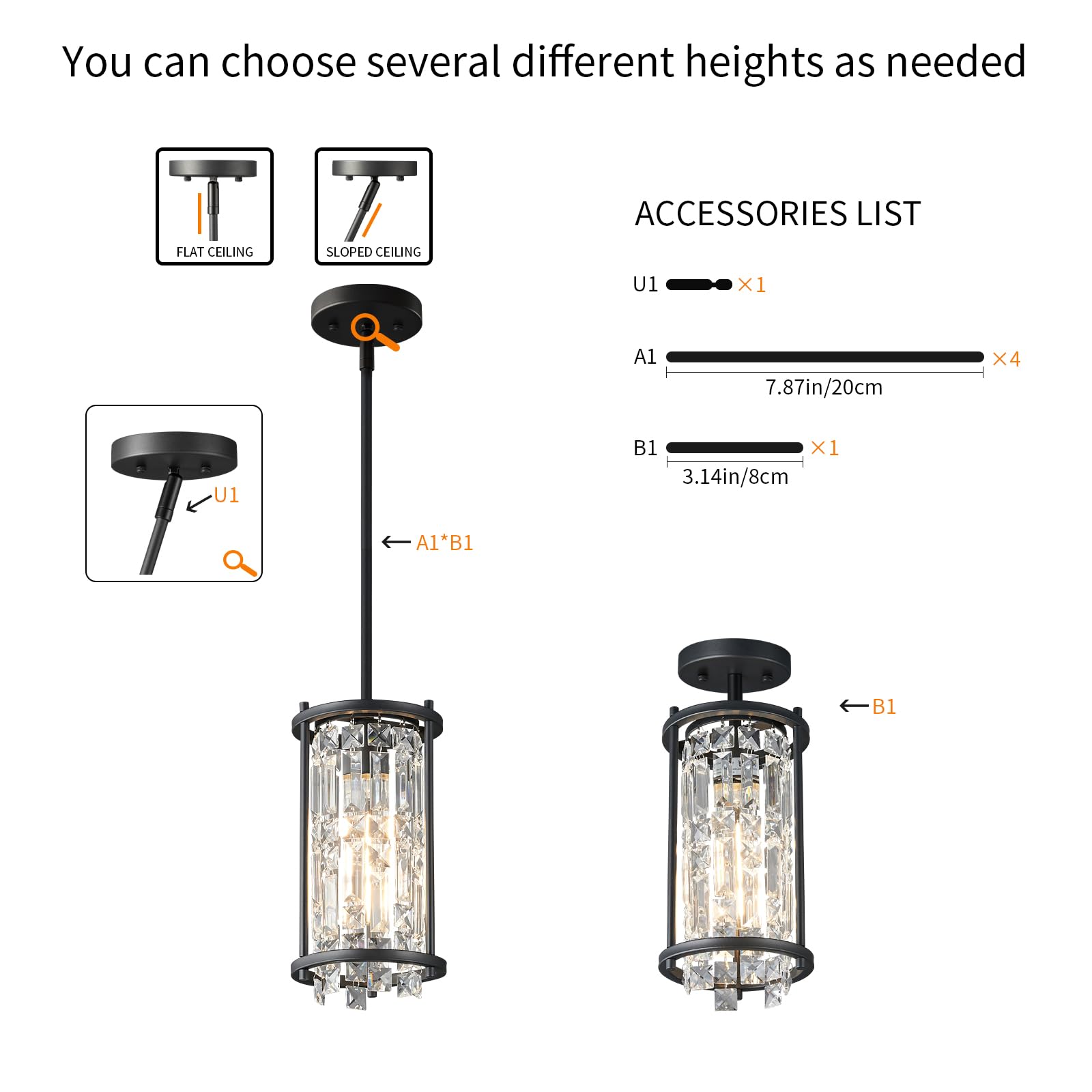 Lmqnine Black Kitchen Island Chandelier, Industrial Round 1-Light Pendant Light Fixture