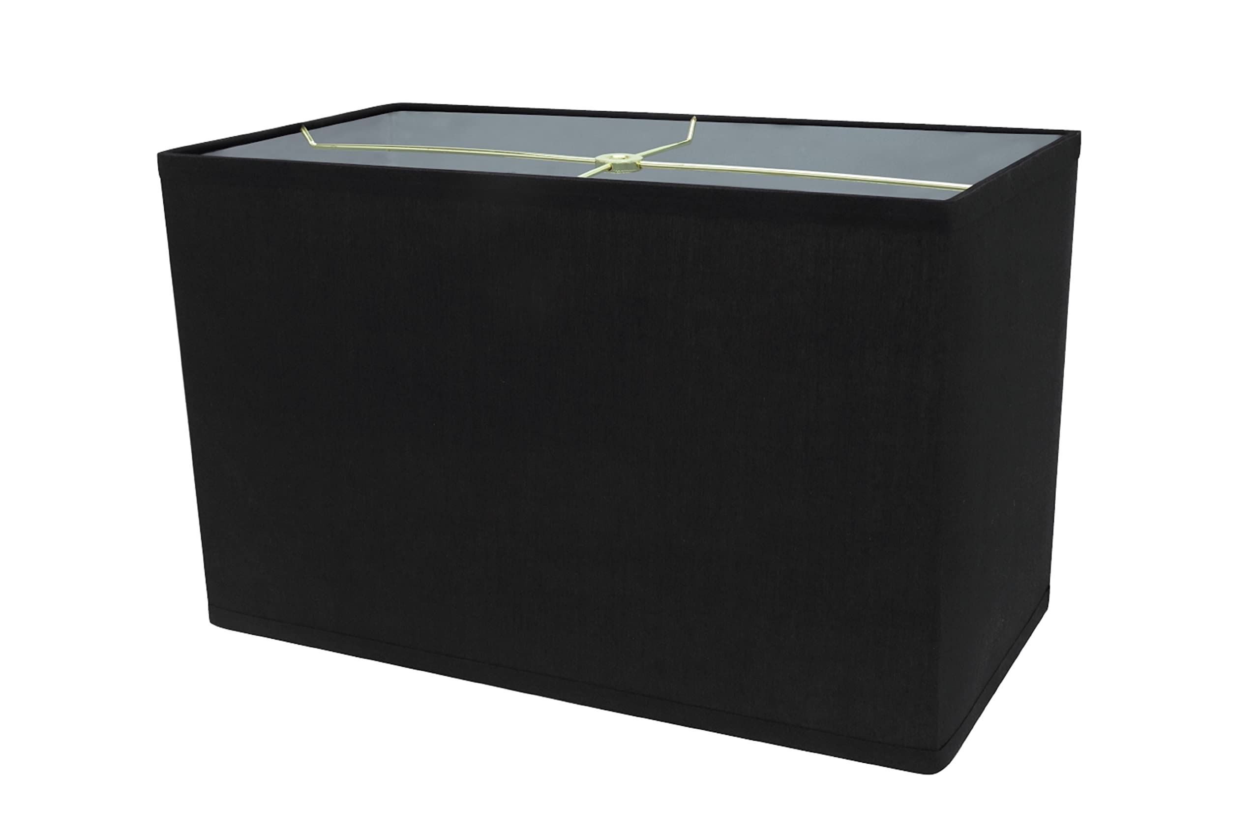 Aspen Creative 36001 Transitional Rectangle Hardback Shape Spider Construction Lamp Shade In Black, 16&quot; Wide, Top:(8&quot; + 16&quot;) Bottom:(8 + 16&quot;) X Height: 10&quot;