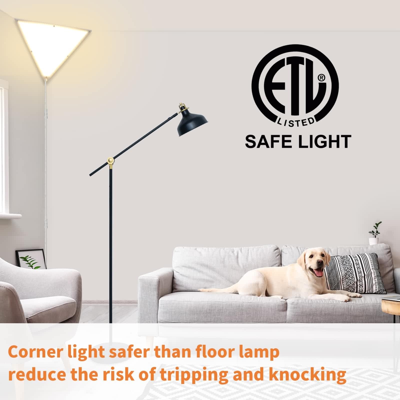 Haultop Upgraded Corner Light, 22W 2000Lm Led Corner Lights For Living Room, 3000K/4000K/6000K Plug In Ceiling Lights With Switc