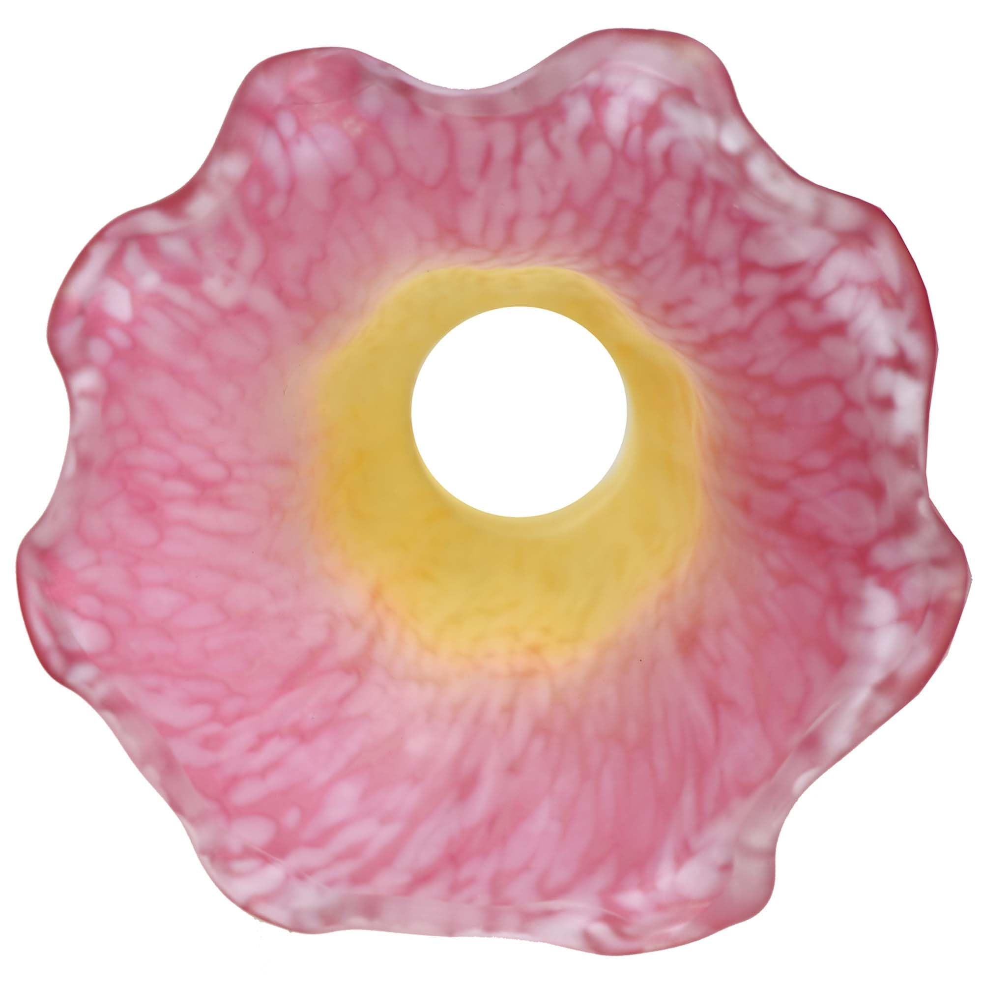 Bieye Ls12S Lily Flower Blown Glass Lampshade (Yellow Pink, Opening I.D. 0.87'' X O.D. 1'')