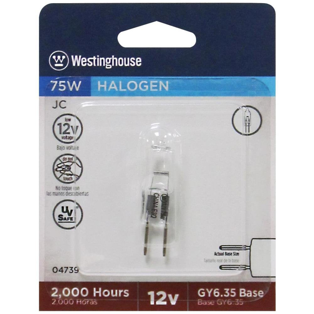 Westinghouse 04739 Corp 75-Watt Clear Halogen Bi-Pin Bulb