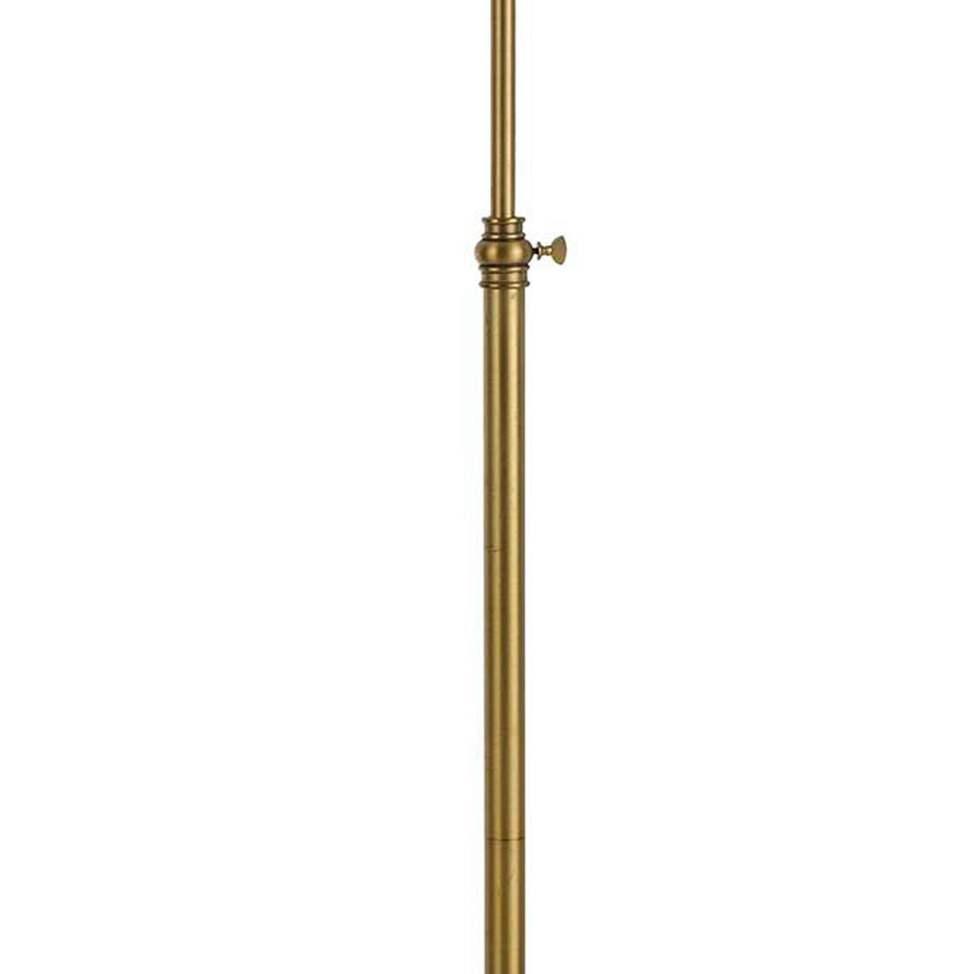 Benjara 100 Watt Metal Down Bride Floor Lamp With Fabric Tapered Drum Shade, Gold