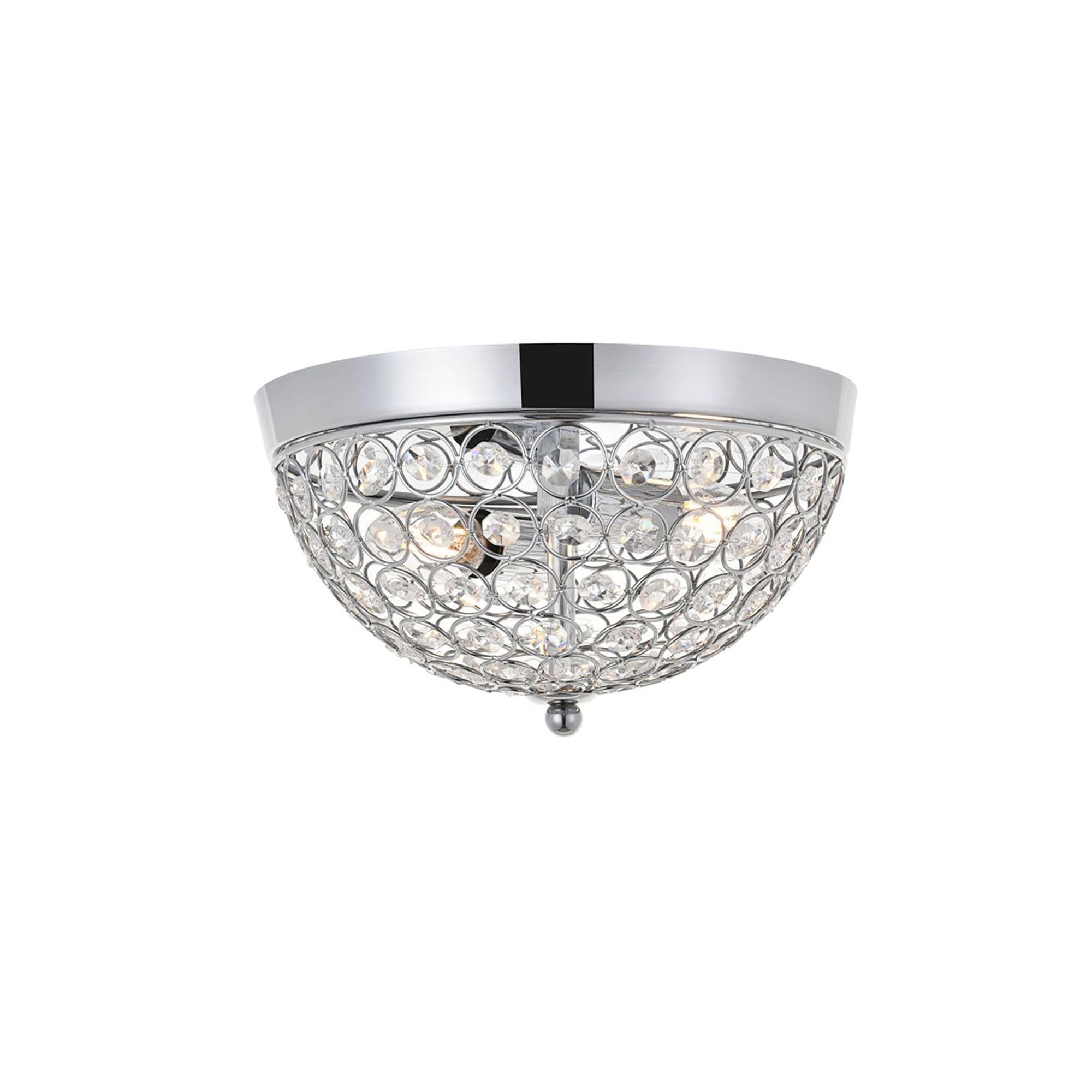 Living District Indoor Modern Home Decor Bright Taye 2 Light Chrome Flush Mount