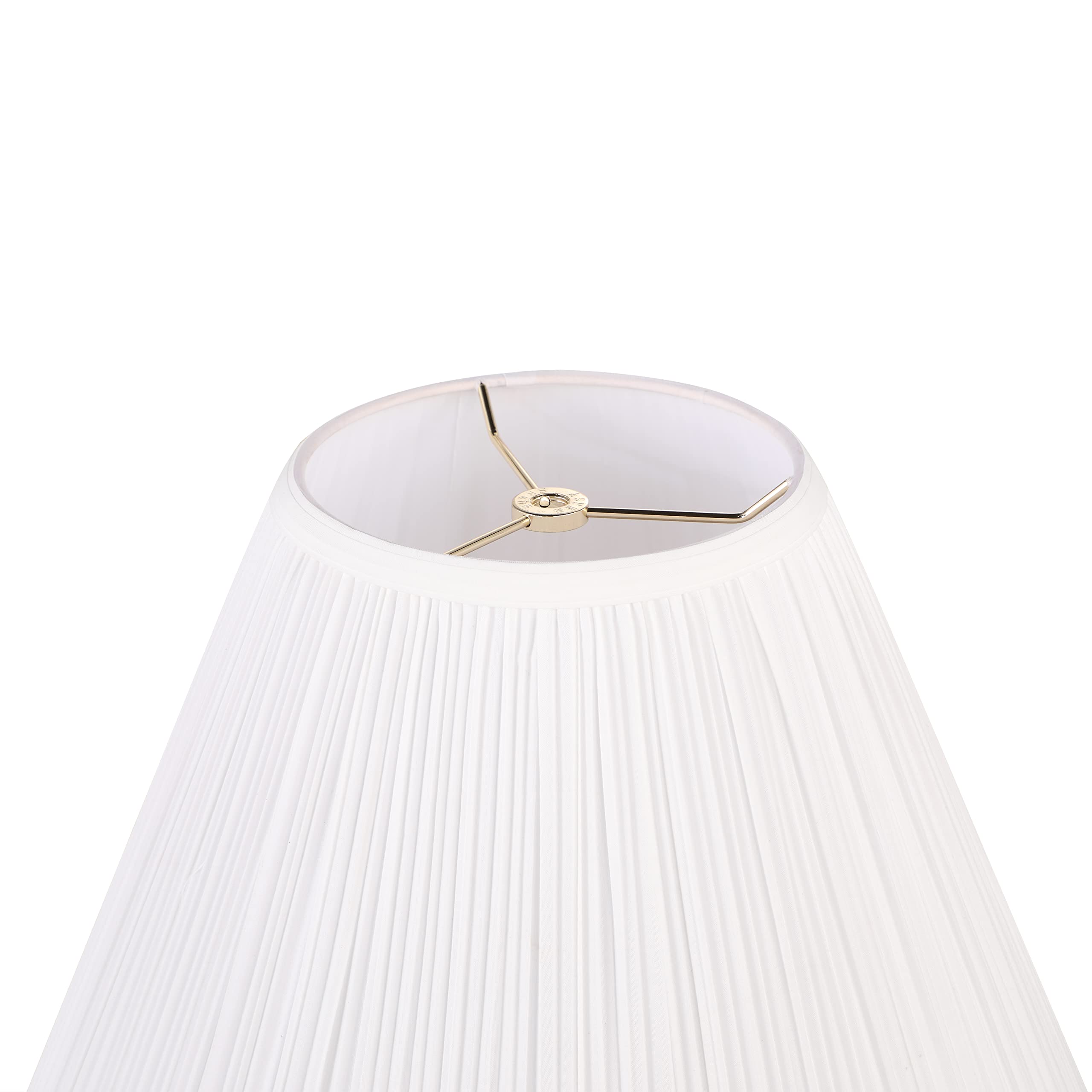 Aspen Creative 33140, Mushroom Pleated Traditional Spider Lamp Shade, White, 6-1/2&quot; Top X 15&quot; Bottom X 11&quot; Slant