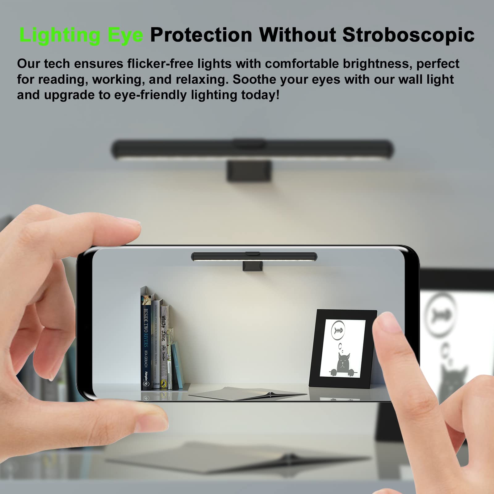 Picture Lights for Paintings Rechargeable, Wall Art Light with Remote Wireless, Above Picture Light Dimmable with Timmer Portrai