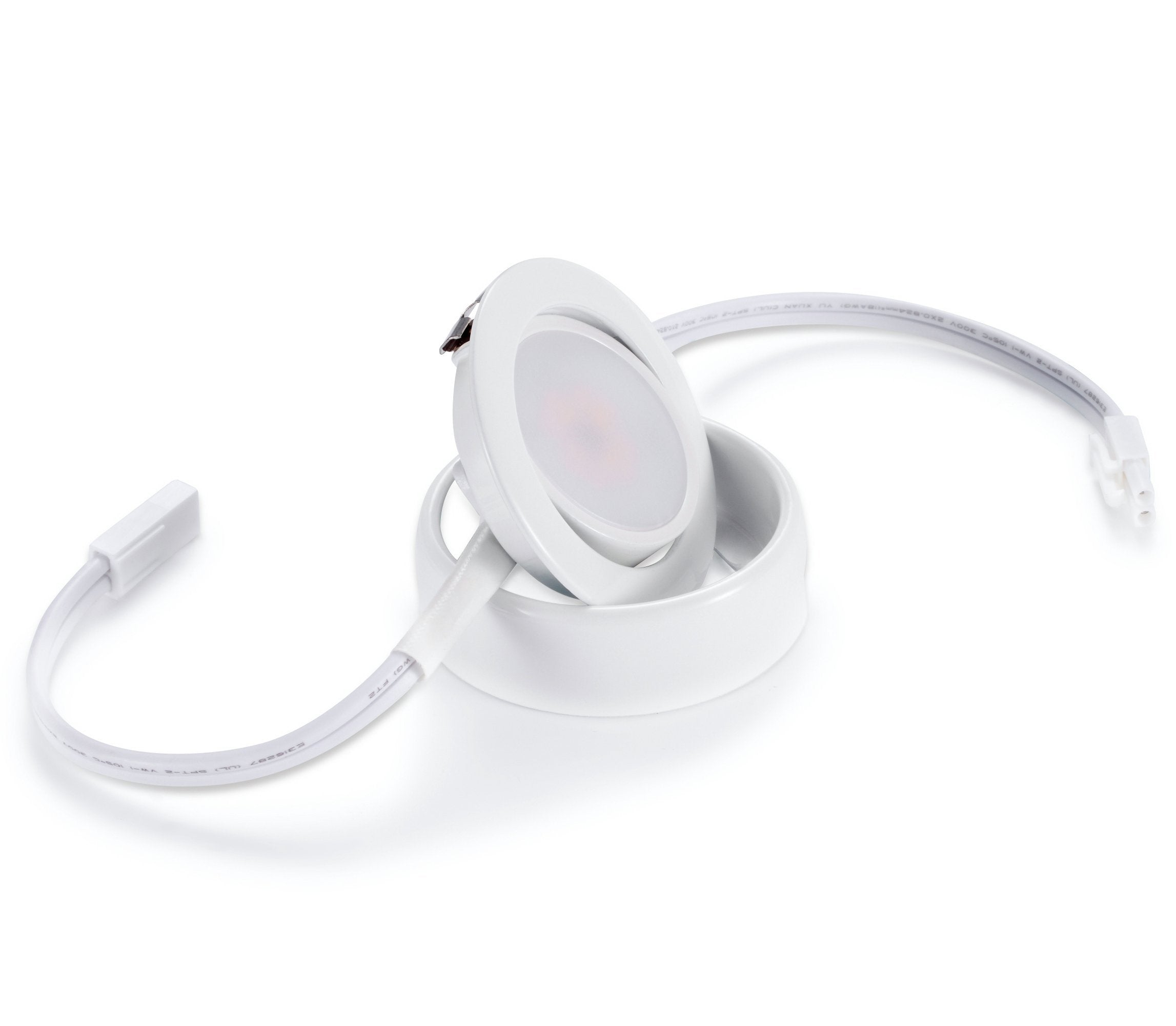 Getinlight Swivel Led Puck Lights Kit With Etl List, Recessed Or Surface Mount Design, Warm White 2700K, White Finished, (Pack Of 3), In-0107-3