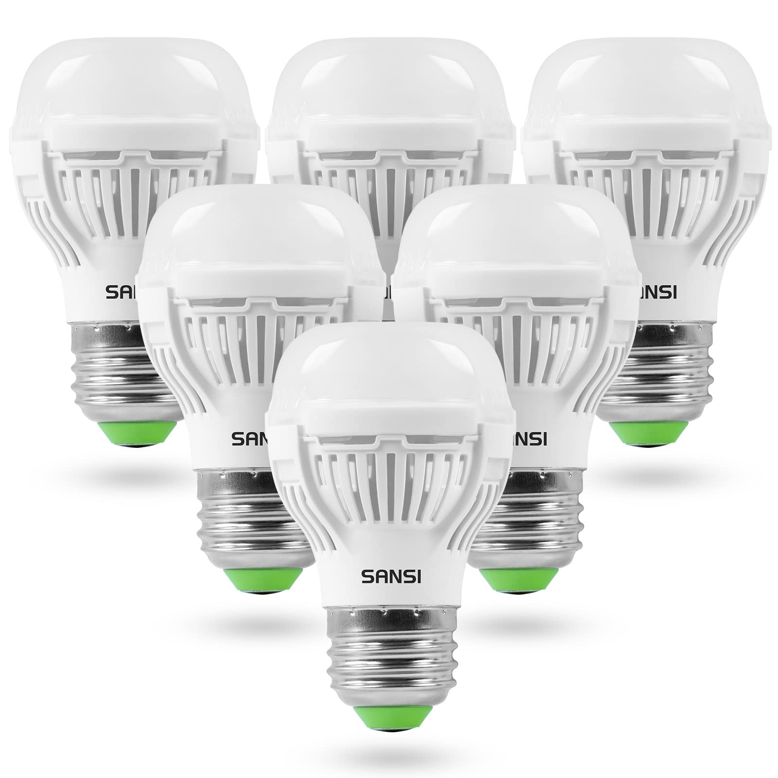 Sansi 60W Equivalent Led Light Bulbs, 22-Year Lifetime,6 Pack 900 Lumens Light Bulb With Ceramic Technology,5000K Daylight Non-D