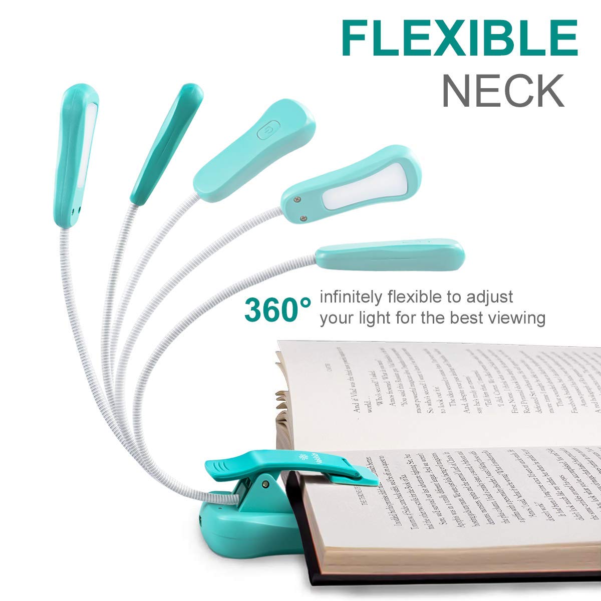 Vekkia Rechargeable Amber Reading Light, Book Light for Reading in Bed, 3 Levels, Up to 70 Hours Reading, Gift for Bookworms, Tr