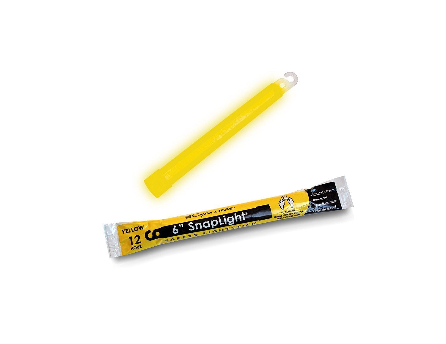 Cyalume Glow Sticks - 6” Emergency SnapLight Flares, Yellow, 8 Hour Duration, 10 Pack, Model 9-08004