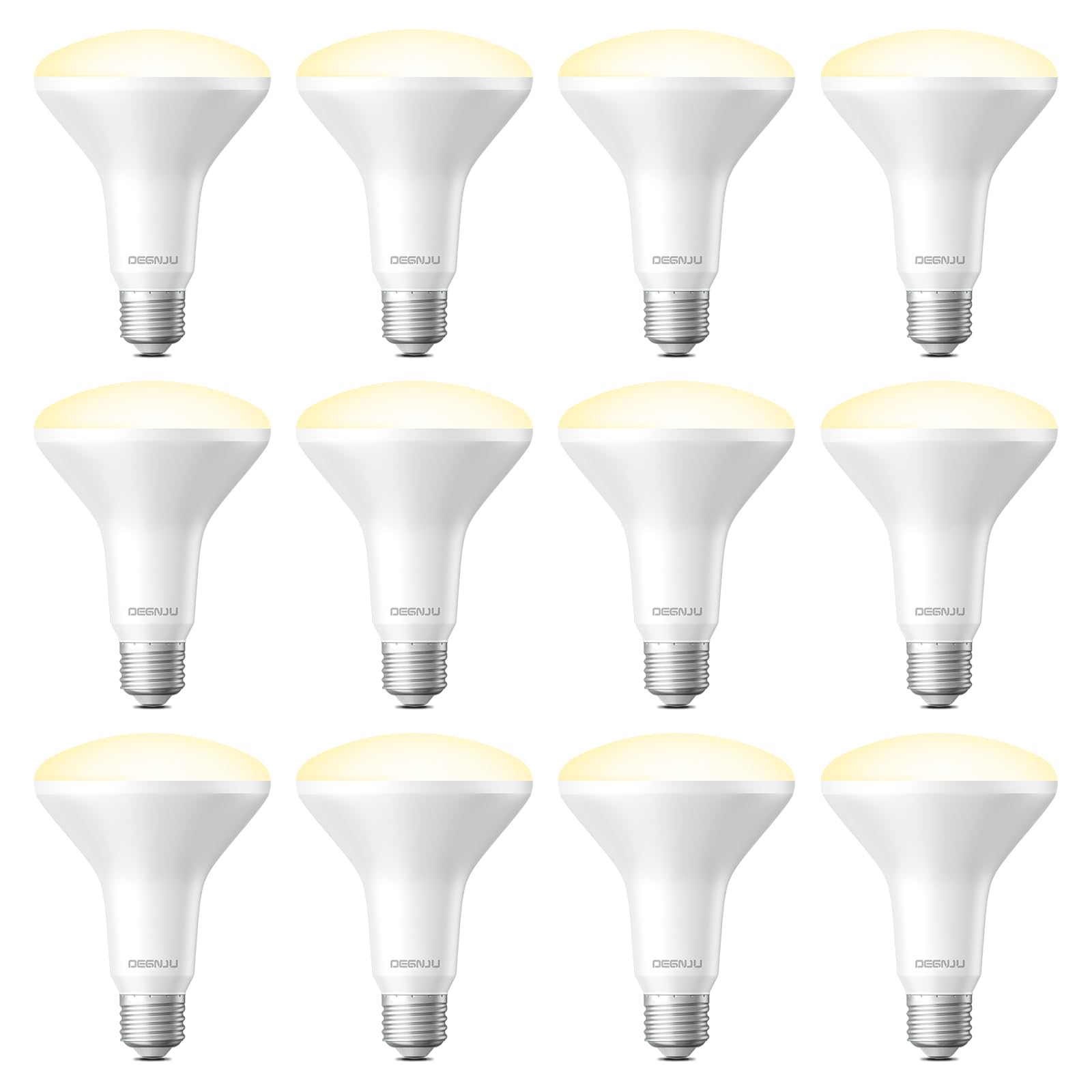 Degnju 12 Pack Br30 Led Recessed Light Bulb, Dimmable Indoor Flood Light Bulbs Cri80 7W Equivalent 65W 2700K Soft White 650 Lumens, 15000 Lifetime Hours E26 Base Led Can Light Bulb, Flicker-Free