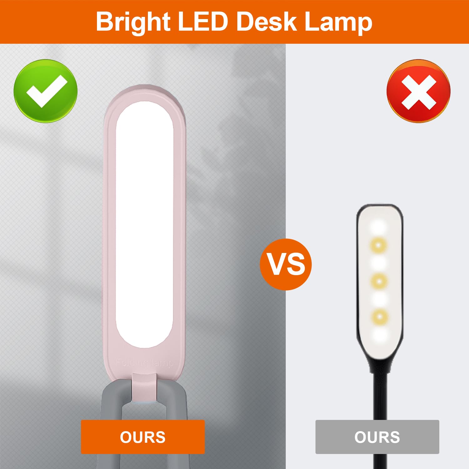 Giryuhd LED Desk Lamp - Portable & Rechargeable, 3 Brightness Levels, Pink, Model A211, Ideal for Home & Office Use