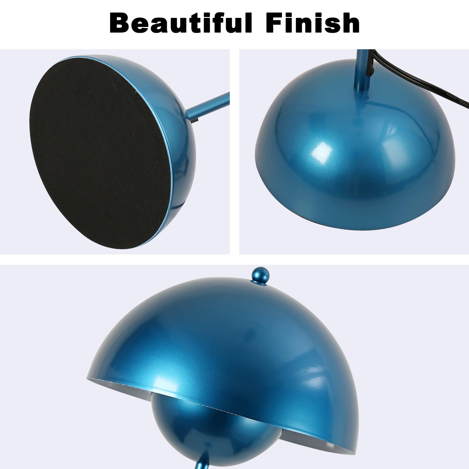 COSYLUX Modern Floor Lamp - Industrial Metal Shade, Tall Standing Design, Pearl Gentian Blue, Ideal for Living Room, Bedroom, Office