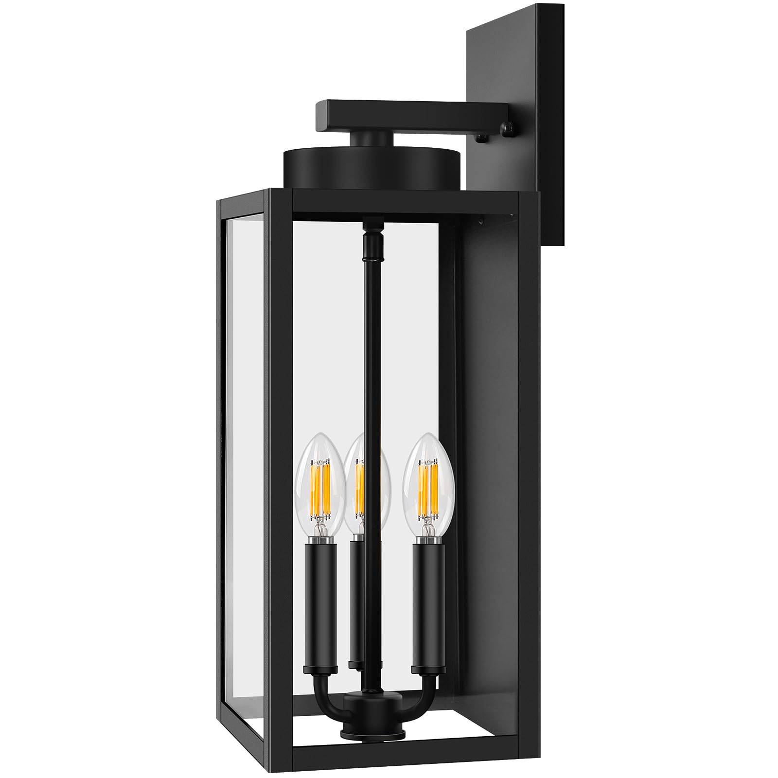 Beslowe 19.6Large Size Outdoor Wall Light Fixture, 3-Light Exterior Lighting Fixture Porch Sconce Wall Mounted, Waterproof Outdo