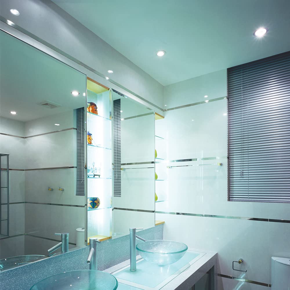 Jesco Lighting Tm409Bk 4.88&quot; Flat Shower With Low Voltage Trim, Black Finish With Frosted Glass