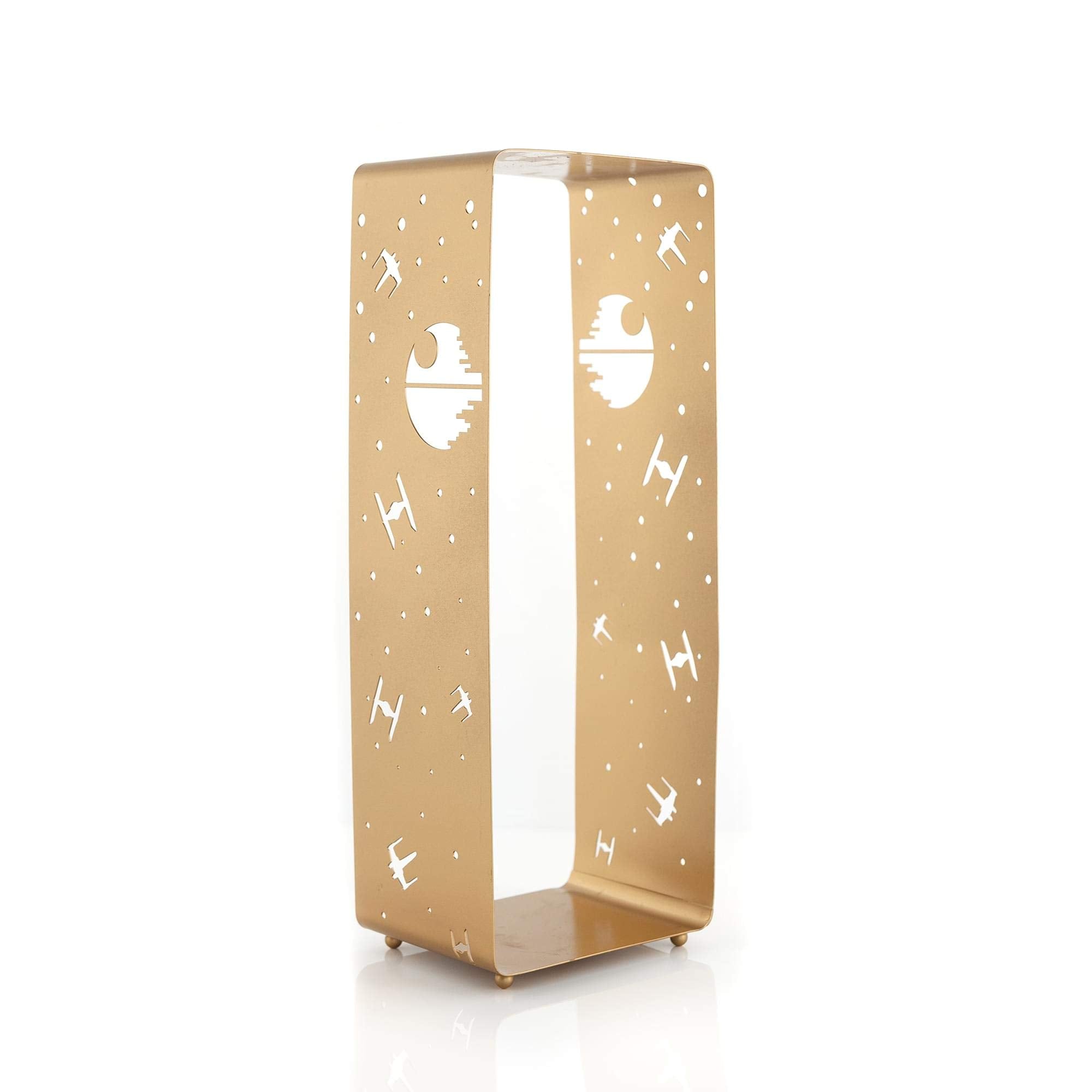 Seven20 Star Wars Lantern - Gold Die-Cut Battle of The Death Star, 12in Tall, Iron, Multicolor, Model SW10718, Indoor & Outdoor Use