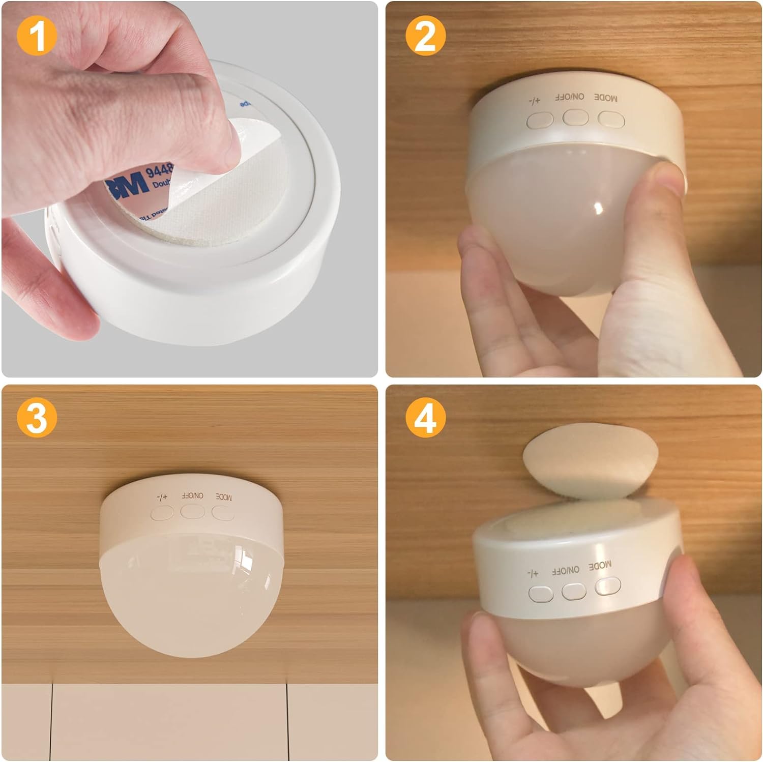 Kintion Portable LED Night Light, Dimmable 6-Color, Soft Eye-Caring, Model CL-XY11, White, 1 PCS