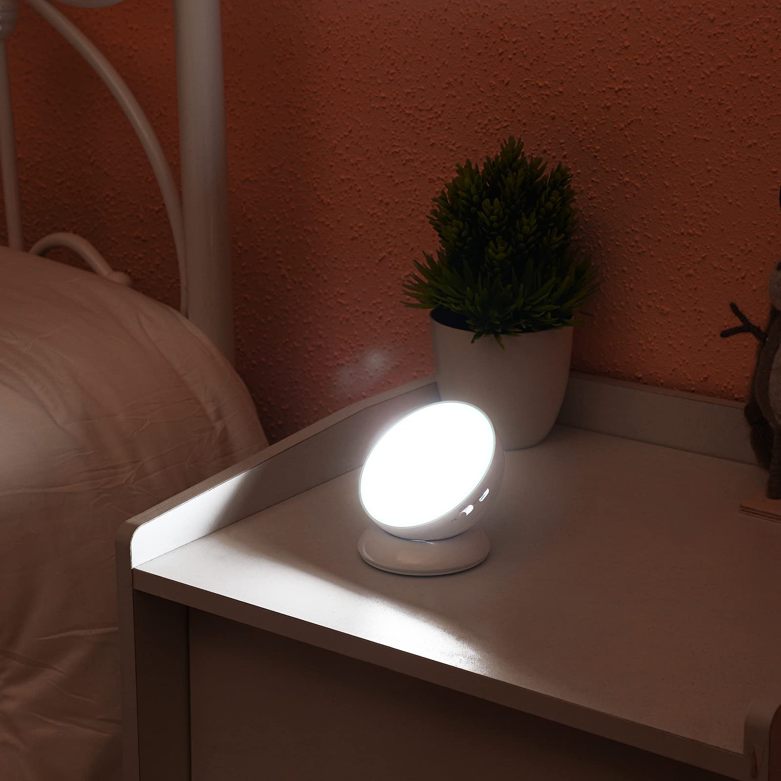 Kathfly 2 Pieces Motion Sensor Night Lights Led Cordless Puck Lights Small Wall Lights With Rotating Base For Cruise Cabin Hallway Bedroom Kitchen Closet Stairway, White Light (Charging)