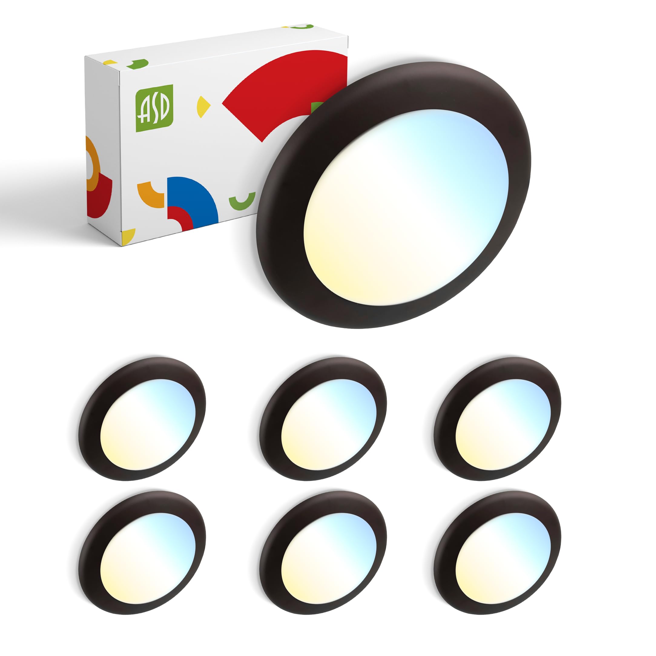 ASD LED Disk Lights 6 Inch 15W Dimmable Flush Mount Ceiling Fixture Oil-Rubbed Bronze Model A-LDS-6D15BR-6p