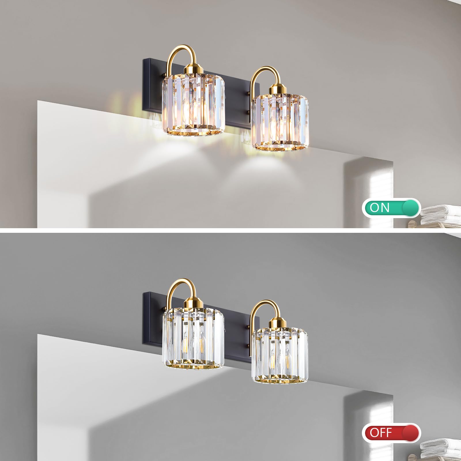 Bathroom Vanity Light,Gold Bathroom Light Fixtures,Vanity Lights For Bathroom,Bathroom Light Fixtures Over Mirror,Black 2 Light