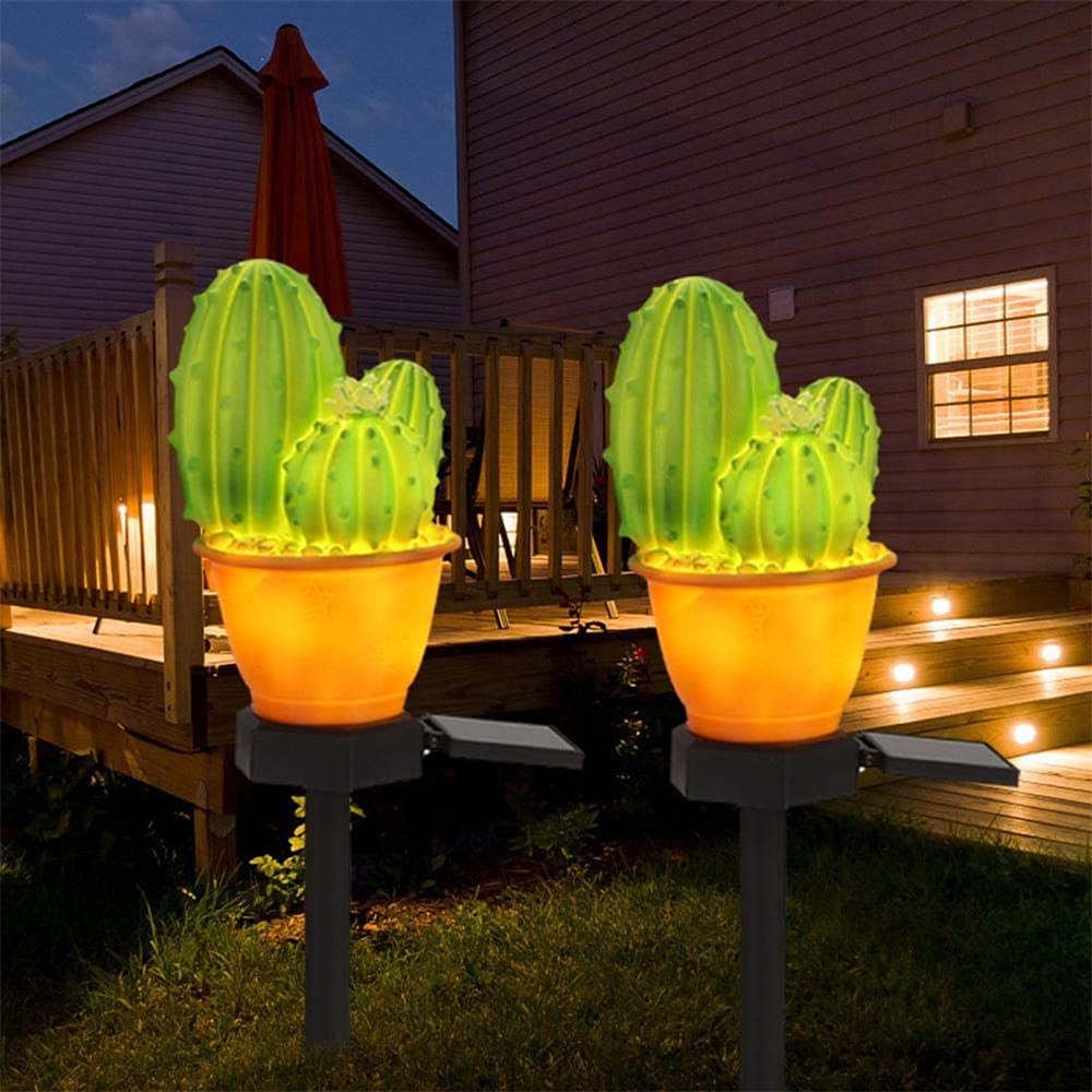 chislim Solar Lights Outdoor Decorative,Creative Cactus Pineapple Stake Waterproof Landscape Lights,Landscape Lighting for Garde