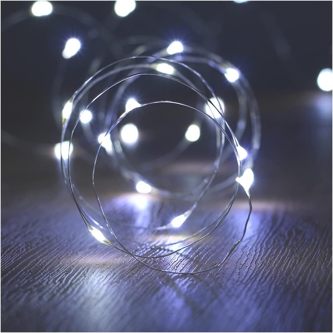 ANJAYLIA Fairy Lights String Lights 30 LED Twinkle Lights 10ft 4 Pack White LEDC001-4pc