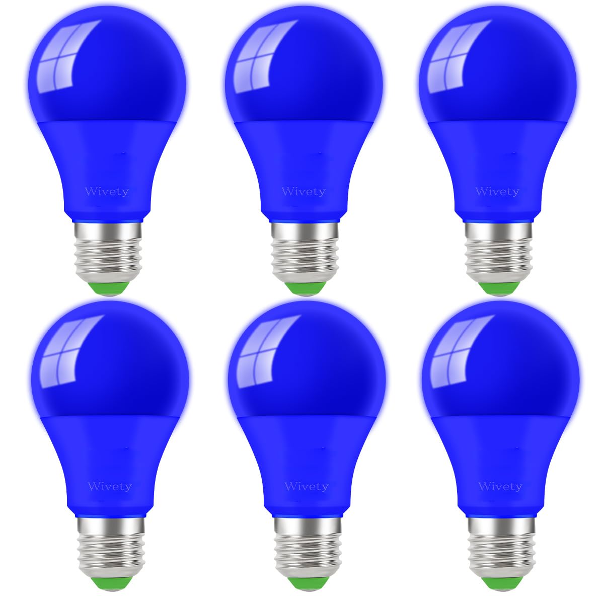 Wivety Blue Light Bulb, A19 E26 Base, 9W Led Blue Lightbulbs For Outdoor Porch, Indoor Party Decoration, Holiday Lighting, Hallo