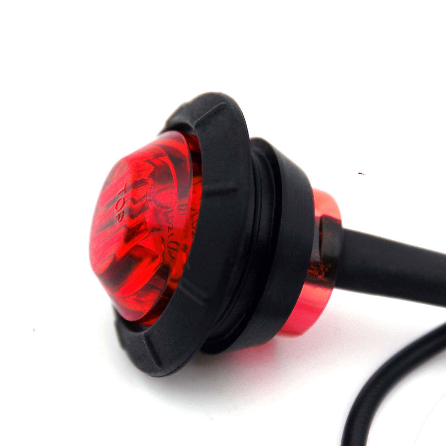 KEING Mini Round LED Clearance Lamp, Waterproof, 3/4 Inch, Red + Amber, 12V for Trailer, Truck, Bus, ATV, RV, Lorry, Caravan