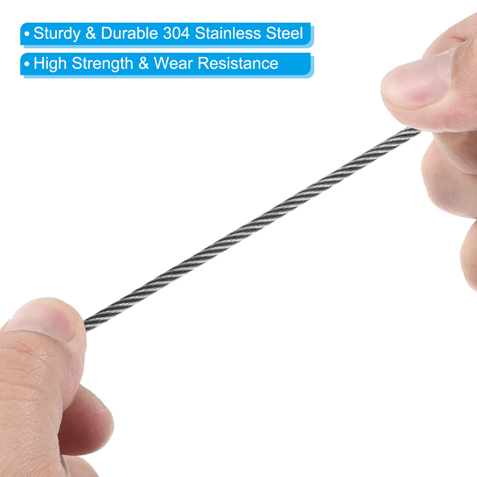 Patikil 8 Inch Safety Security Cable Wire, 4 Pack Stainless Steel 20Cmx2Mm Stage Lights Rope With Double Loop For Dj Lighting Lu