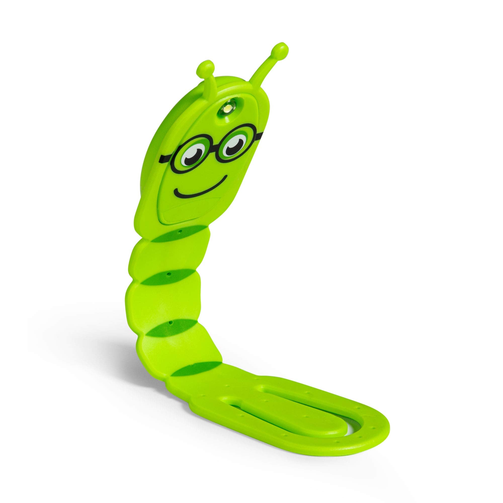Gifts for Readers & Writers Flexilight Pal Bookmark Light - LED Clip-On, Battery Operated, Silicone Rubber, Bookworm Green, Model 1