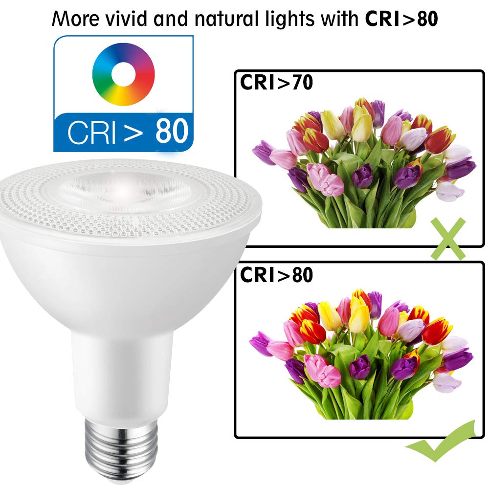 Kenescalr 12W Par30 Led Flood Light Bulbs, Dimmable 3000K Warm White, 1200