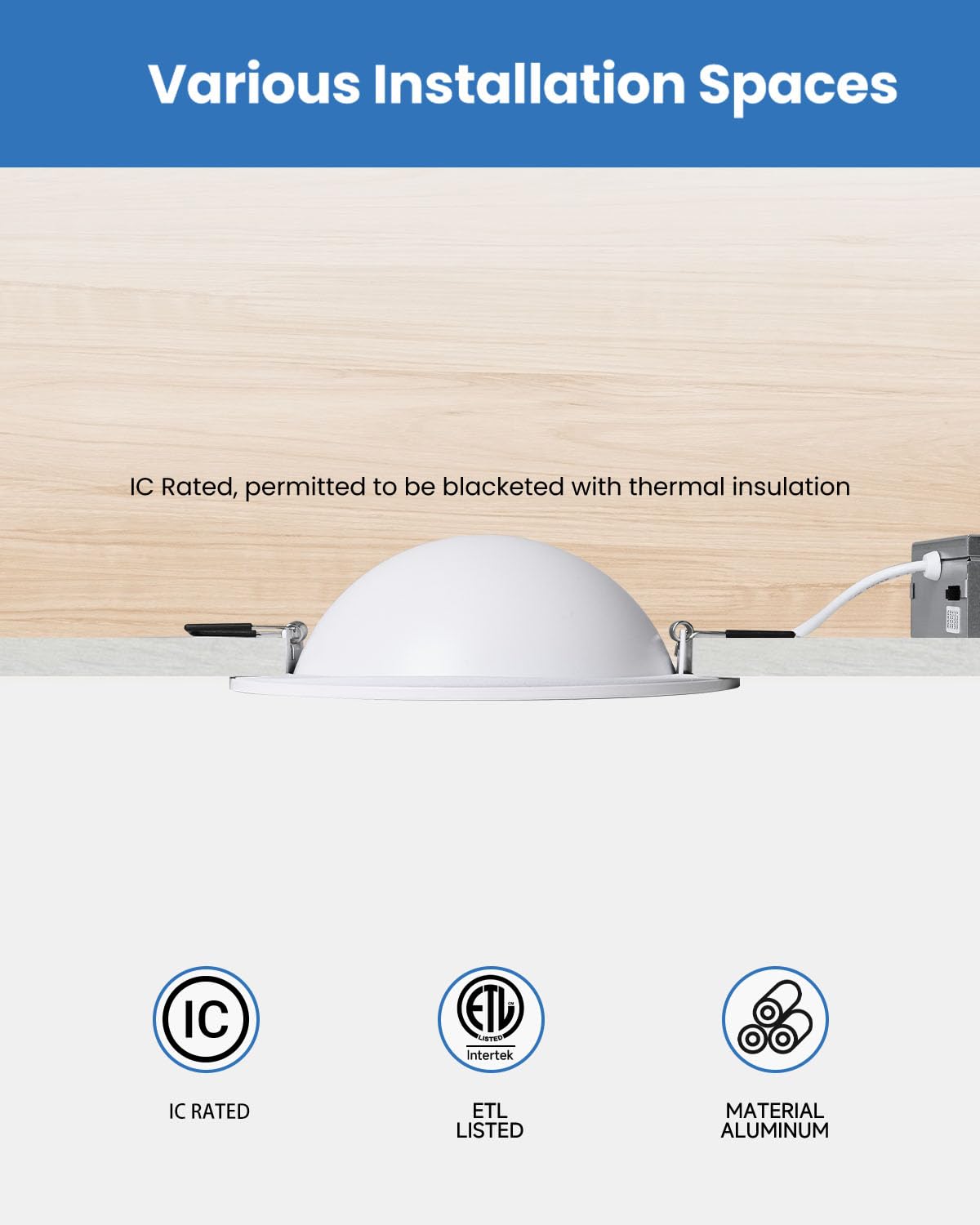 6-Inch Gimbal Recessed Light - 12W 90 Tilt & 360 Rotation, 1300Lm, 5Cct (2700K-5000K), Ic Rated Led Eyeball Recessed Lighting, F