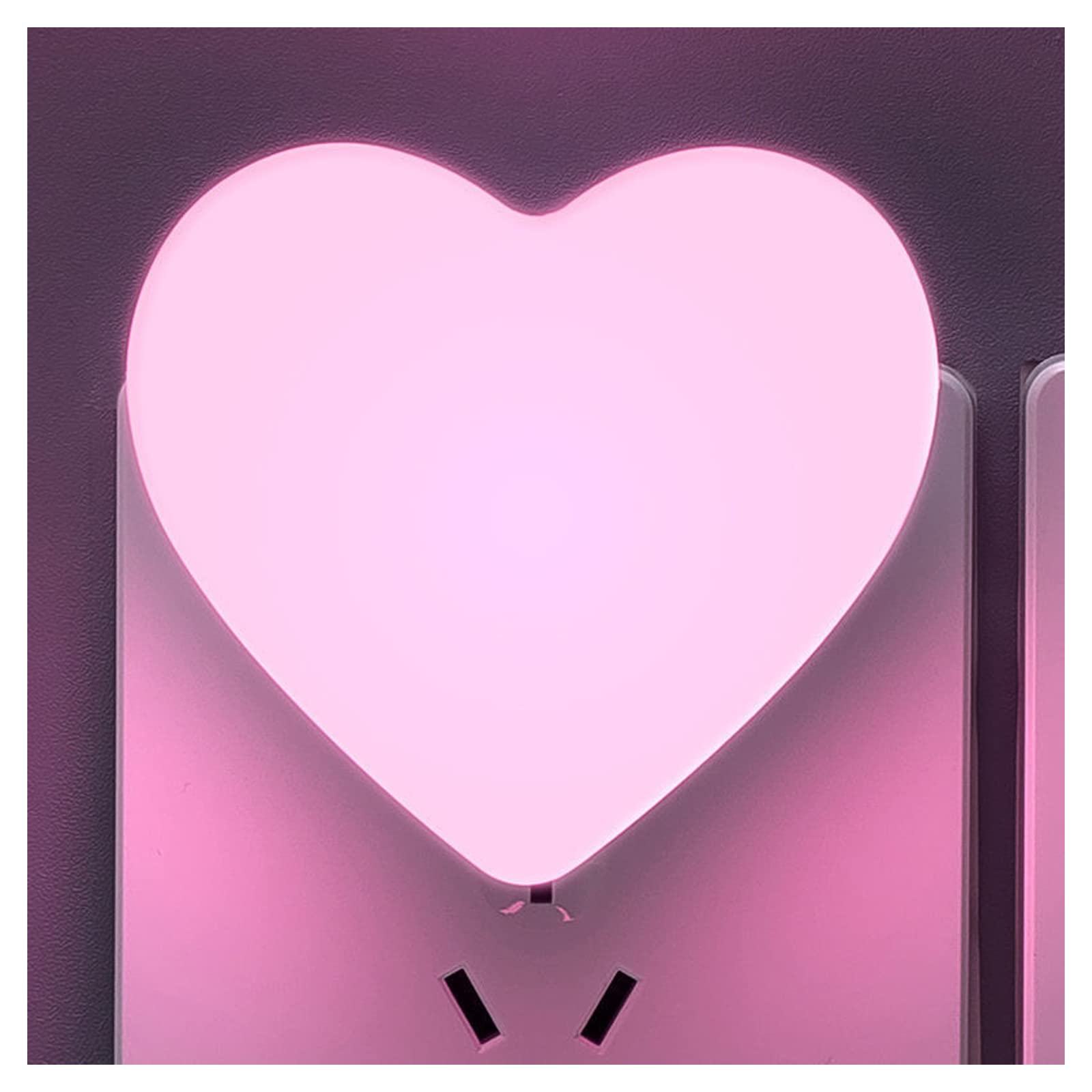 Cute Night Lights, Heart Shape Nursery Nightlight with Light Sensors, Auto Dusk to Dawn Sensor, Soft Warm White, Ideal Nightlight for Bedroom, Bathroom, Hallway, Kitchen (Pink)