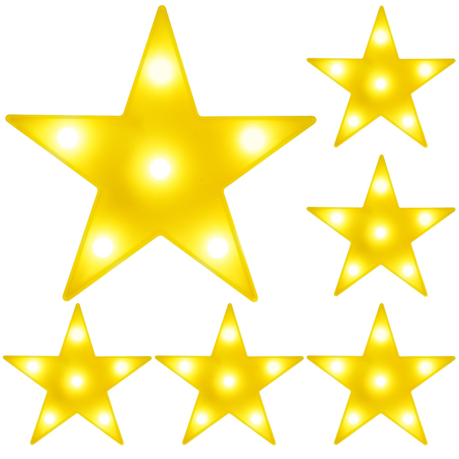 6 Pcs LED Stars Night Light Can Be Hung On The Wall Kids Room Room Light  Suitable for Birthday Party Holiday Decoration Baby Room Nursery Decoration (Star-6pcs)