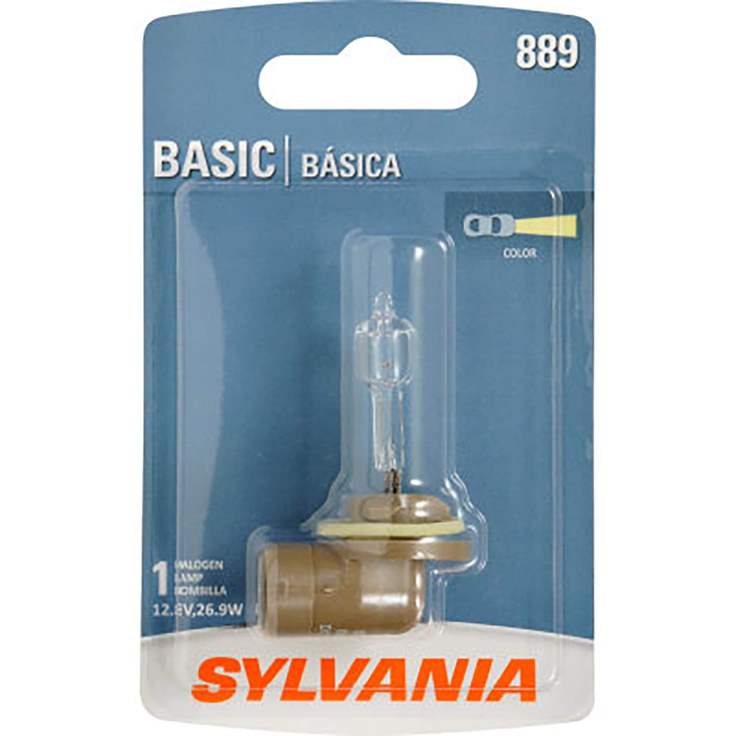 SYLVANIA 889 Halogen Light Bulb for Fog, Backup, Turn Signal - Clear, ABS Plastic, Glass, Tungsten