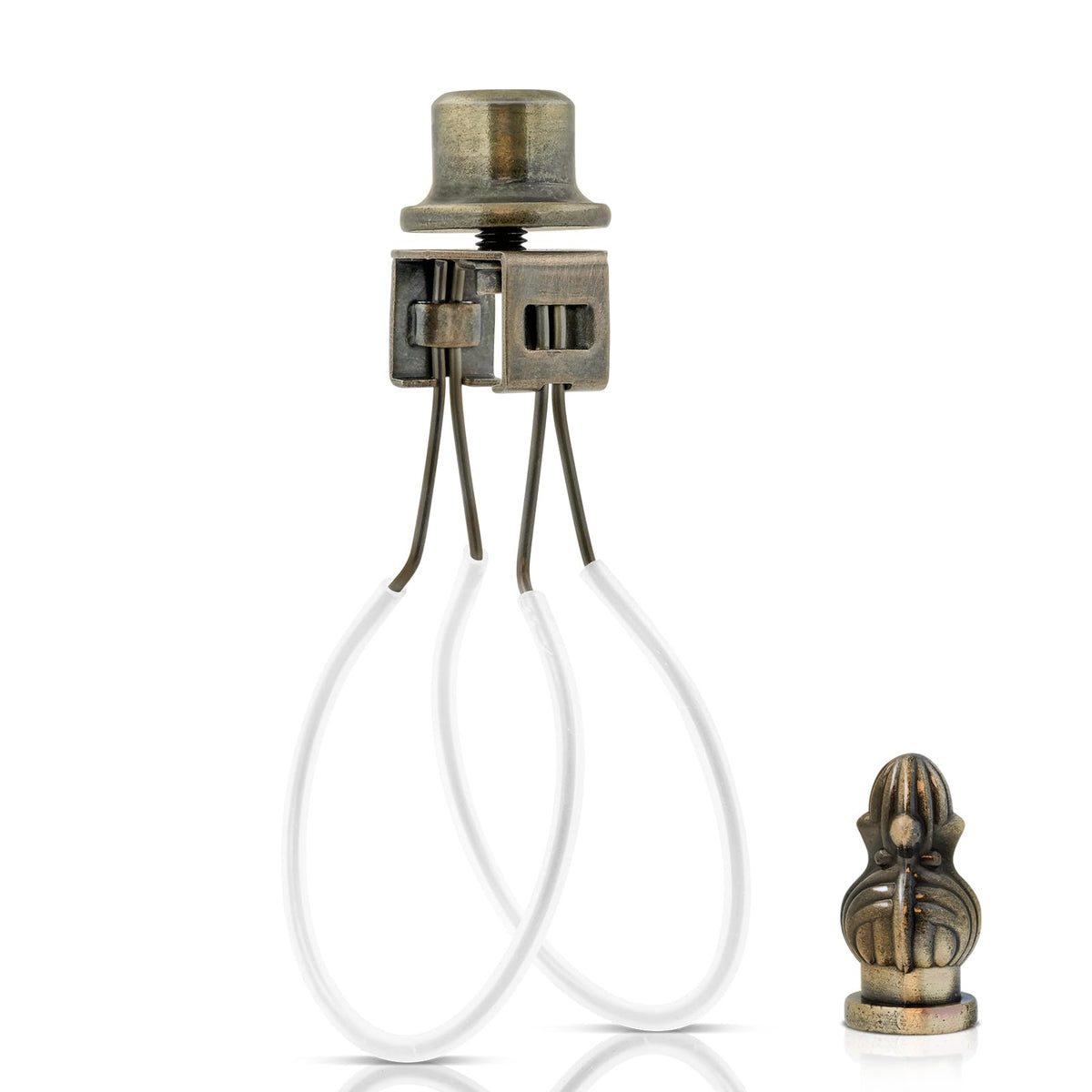 Lamp Shade Light Bulb Clip Adapter,Lamp Shade Holder with Cap Knob Finial and Silicone Levelers,Clip on Lampshade Adapter to Kee