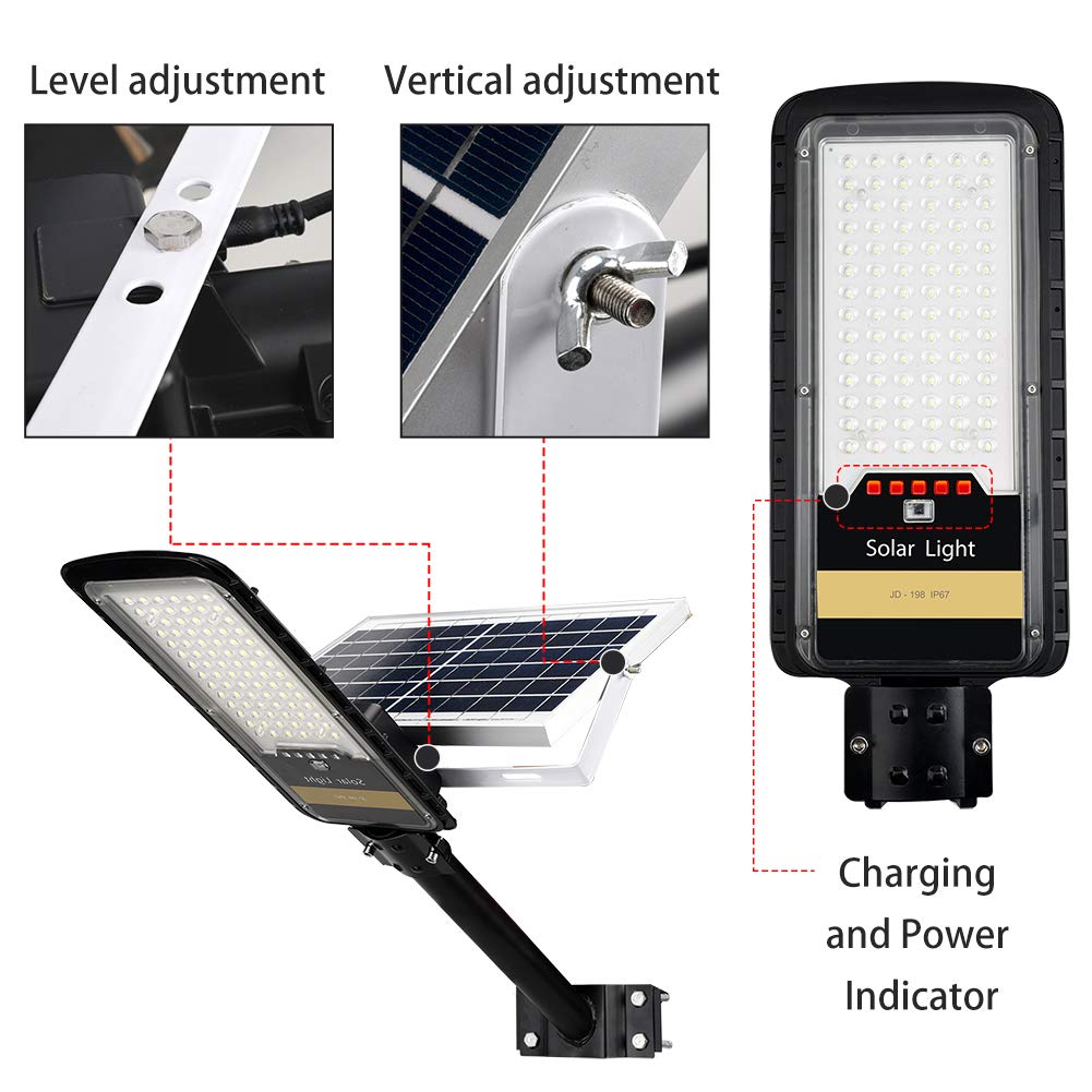 Ruokid 16000Lm Solar Street Light, Ip67 Waterproof Led Flood Light For Yard & Garden