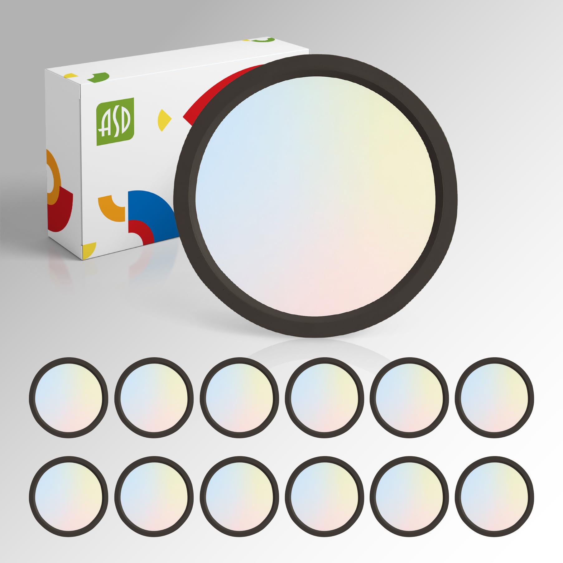 ASD LED 5 Round Flush Mount Light | 10W 720LM 3000-5000K 120V | 3CCT, Dimmable, Ultra Slim, ETL Listed | Thin Surface Lamp, Bedr