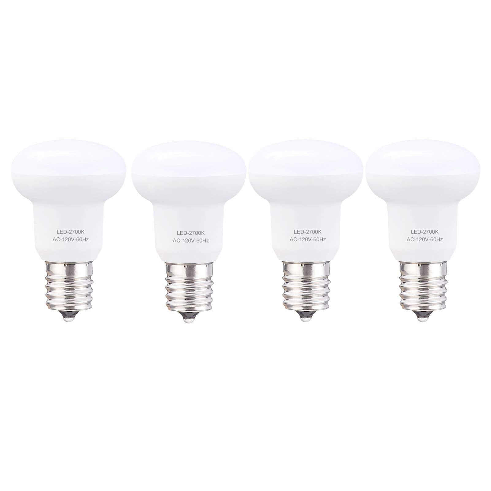 R14 E17 Led Bulb, 3W(25 Watt Incandescent Equivalent), 2700K Warm White Not-Dimmable Intermediate Base Led Light Bulb, 120V, 4 P