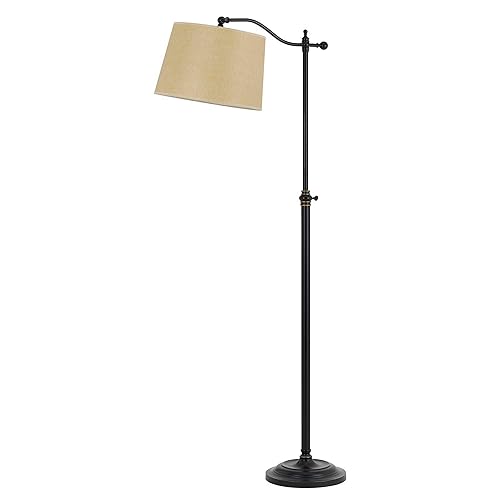 100 Watt Metal Down Bride Floor Lamp With Fabric Tapered Drum Shade