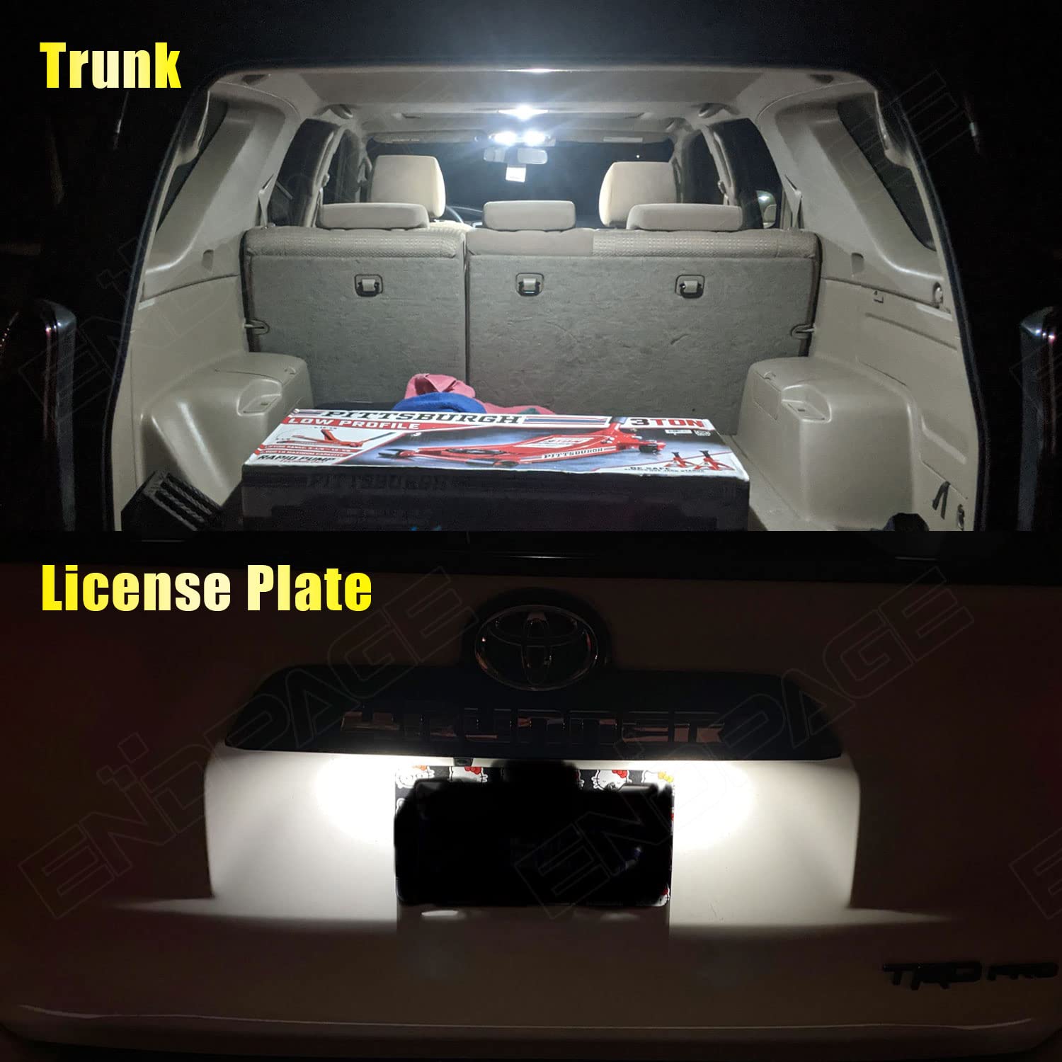Endpage 18-Pieces 4Runner Led Interior Light Kit Package For Toyota 4Runner 2003 2004 2005 2006 2007 2008 2009 White 6000K Interior Led Lighting Package + License Plate Lights, Install Tool
