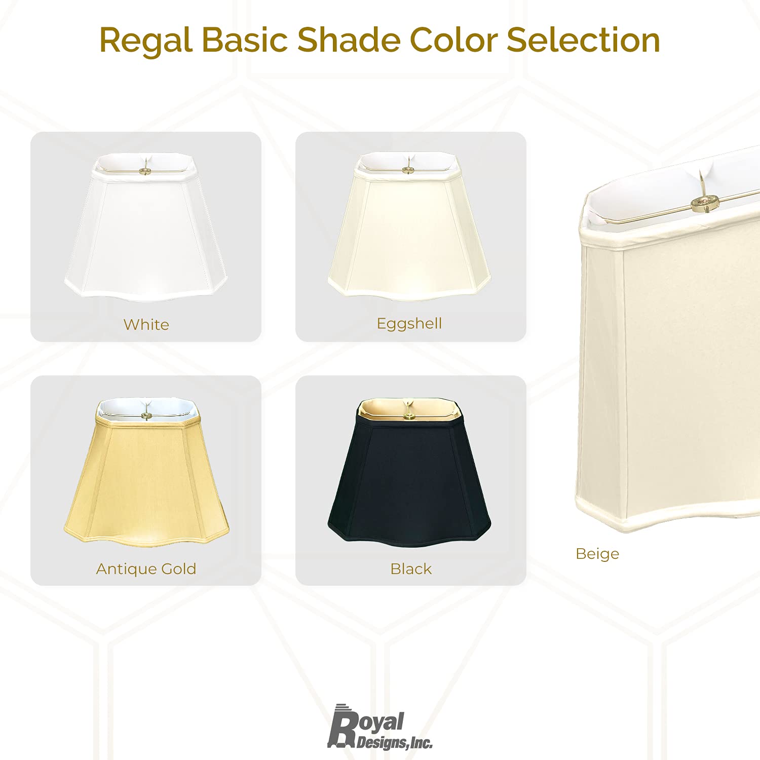 Royal Designs Bottom Rectangle Basic Lamp Shade, Beige, (4 X 6) X (7 X 10) X 8.5 (Bs-747-10Bg)