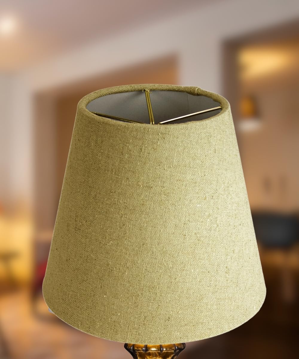 5X8X7 Empire Sand Linen Edison Clip Lampshade - Perfect For Small Table Lamps, Desk Lamps, And Accent Lights -Small, Tan