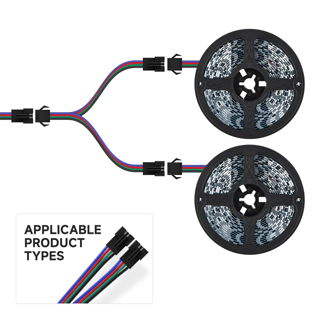 Btf-Lighting 5 Pcs Jst Sm 4Pin V Shape 1 To 2 Connectors For 4 Pin Smd Ws2801 Ws2805 Ws2813 Ws2815 Sk9822 Tm1934 Apa102 Ic Addressable Led Strip Female Male 15Cm 22Awg Wire